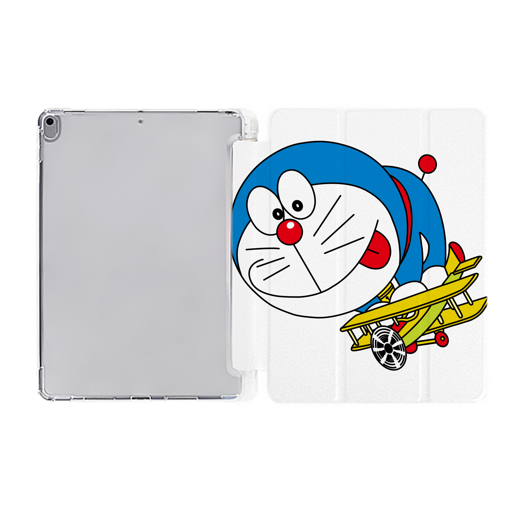（画像用） ドラえもん Doraemon IPad ケース ペン収納付き 三つ折りスタンド PUレザー×シリコン 対応機種9.5/10.5/10.9インチ
